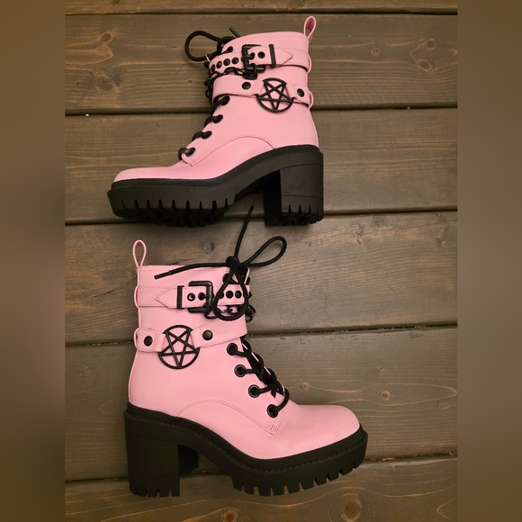 black craft cult Shoes - Black Craft Cult Pink Combat Boots Size 5